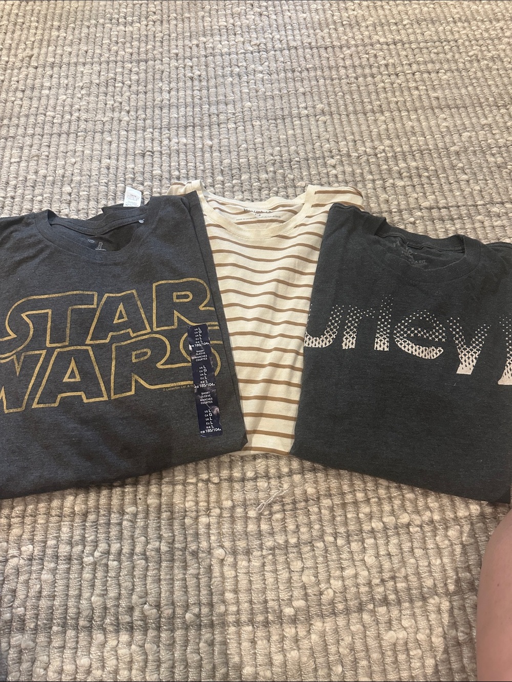 Kids Star Wars Graphic Tee, Striped Tee & Jersey Logo Top - Black & Cream